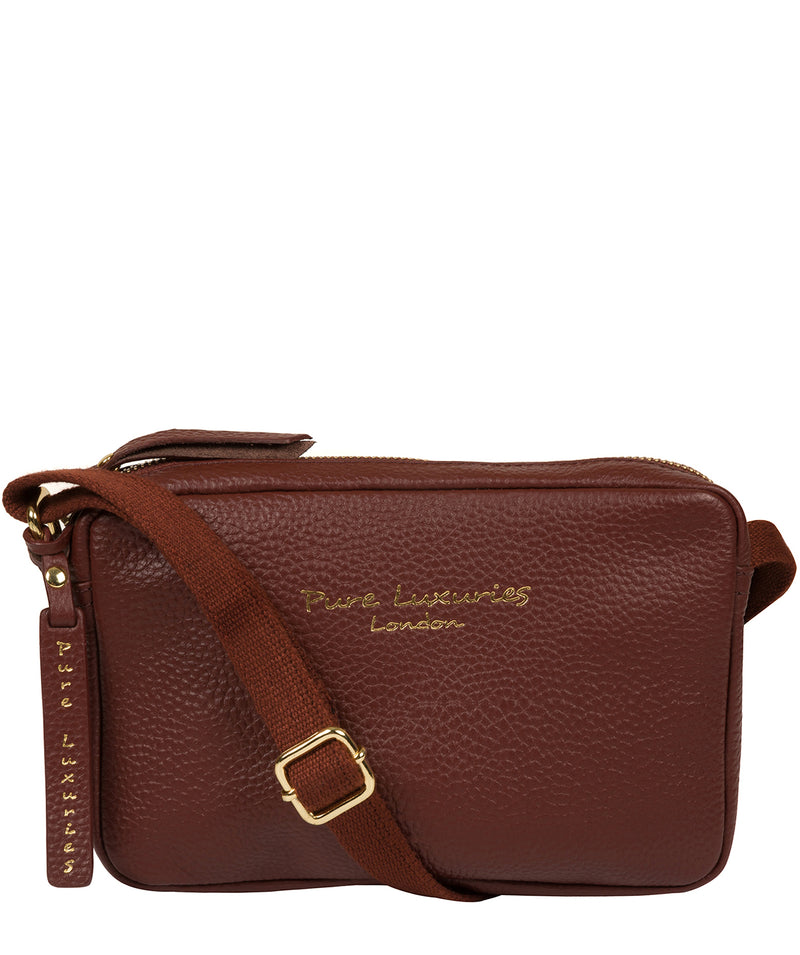 'Laine' Cognac Leather Cross Body Bag Pure Luxuries London