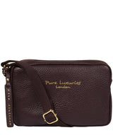 'Laine' Plum Leather Cross Body Bag image 1