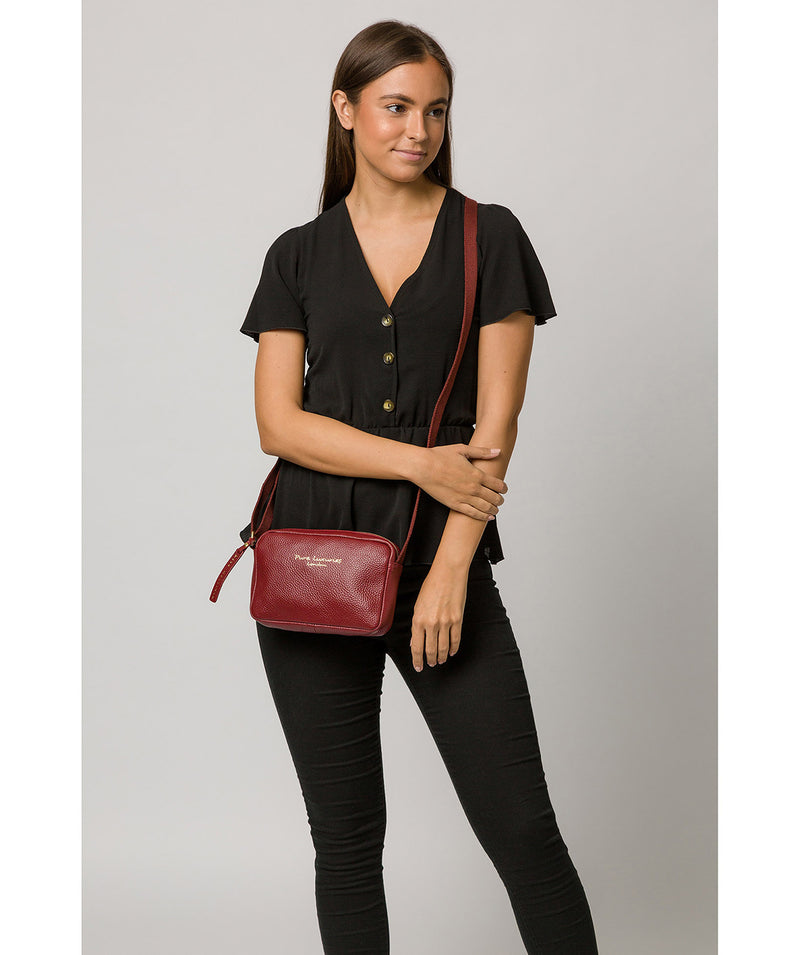 'Laine' Red Leather Cross Body Bag image 2
