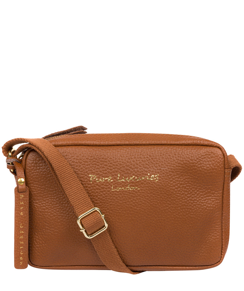 'Laine' Tan Leather Cross Body Bag image 1