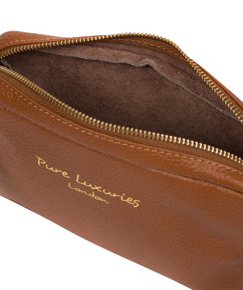 'Laine' Tan Leather Cross Body Bag image 4