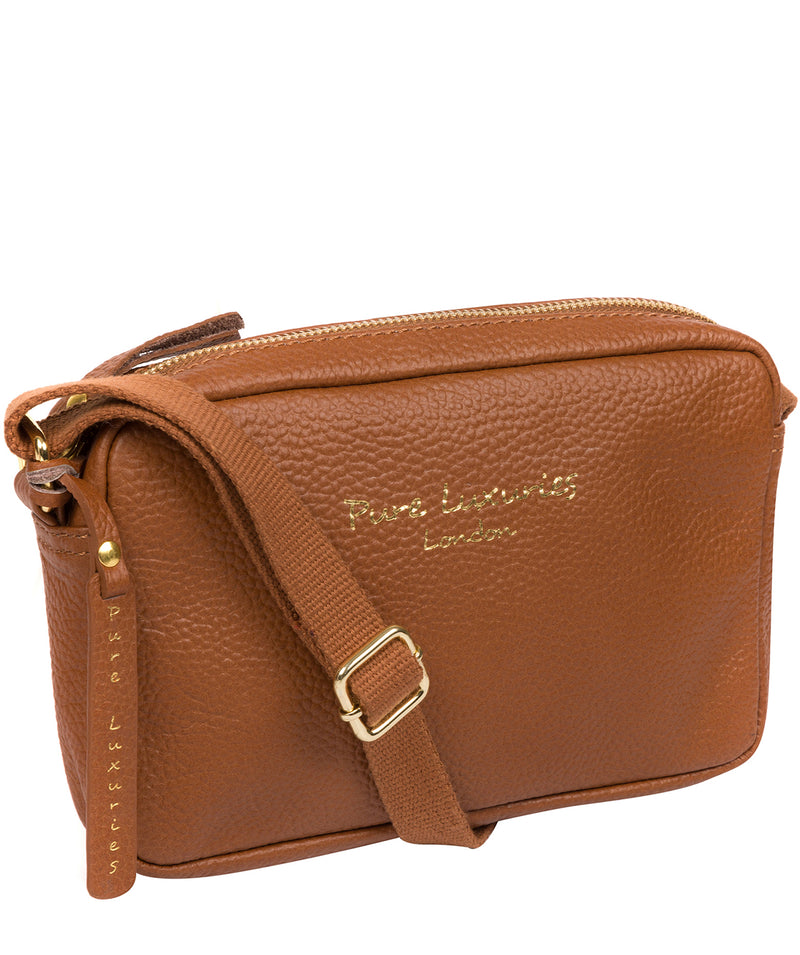 'Laine' Tan Leather Cross Body Bag image 6