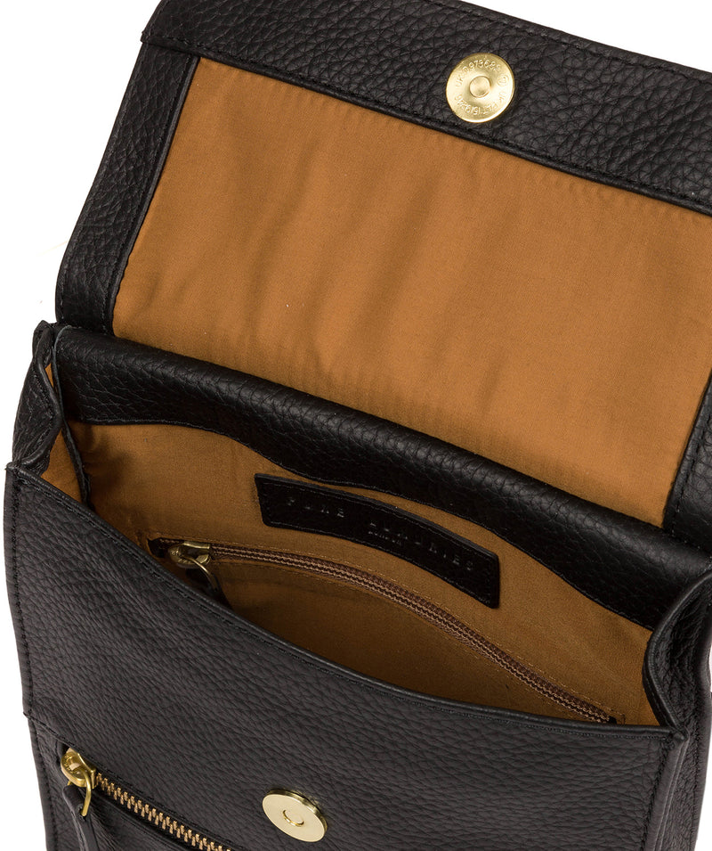 'Buxton' Black & Gold Leather Cross Body Bag image 4