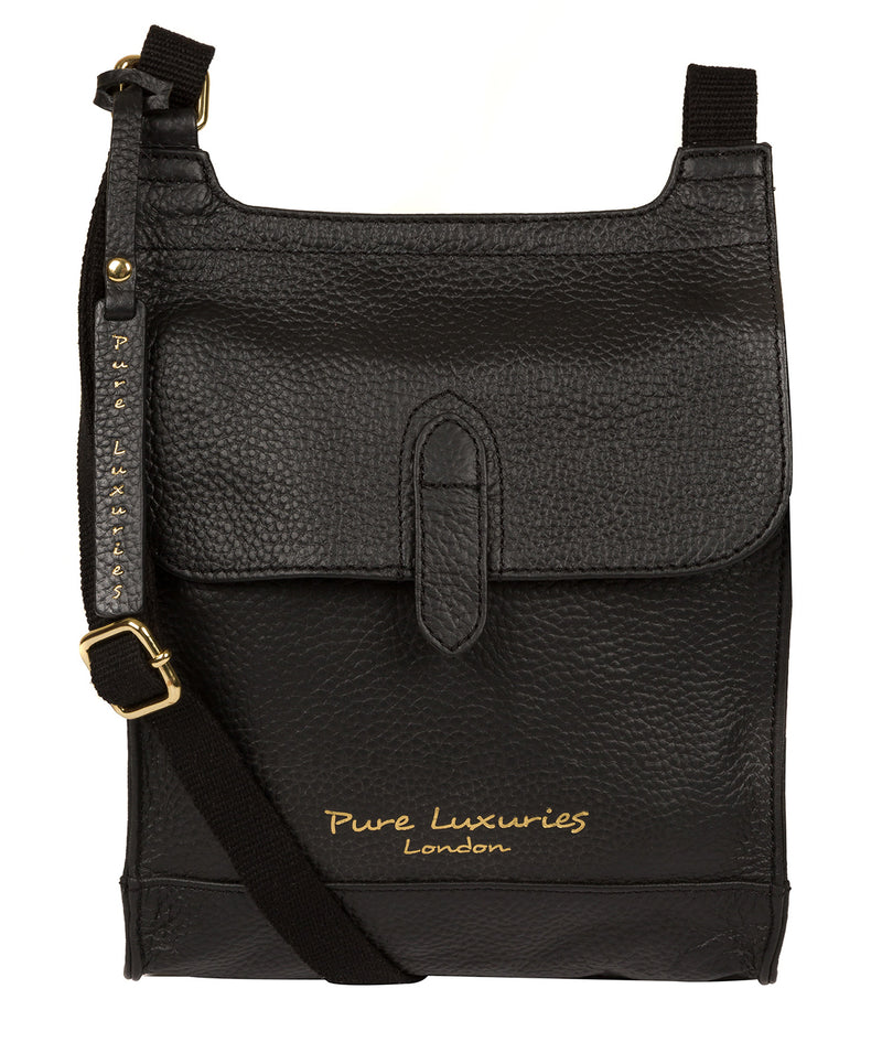 'Lea' Black Leather Cross Body Bag image 1