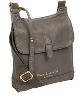 'Lea' Grey Leather Cross Body Bag image 5
