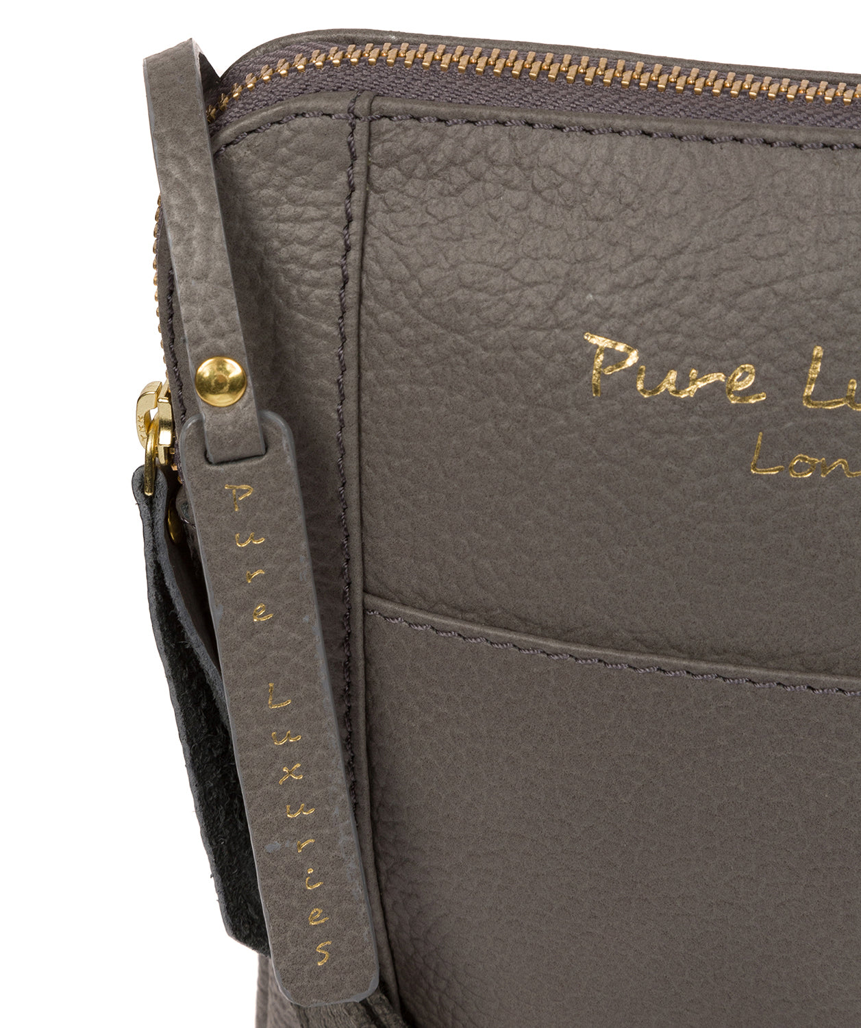 'Maisie' Grey Leather Cross Body Bag