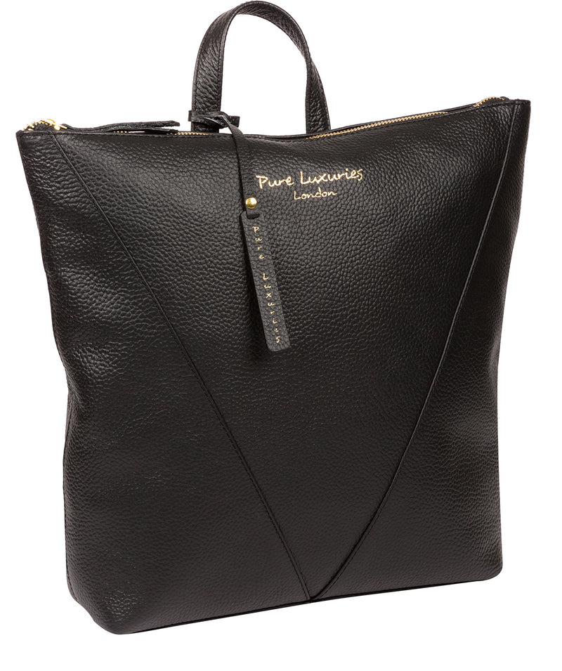 'Arti' Black Leather Backpack image 5