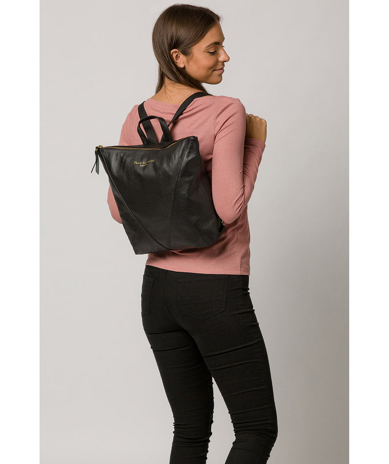 'Arti' Black Leather Backpack image 2