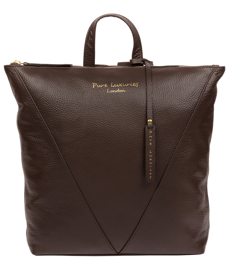 'Arti' Chocolate Leather Backpack image 1