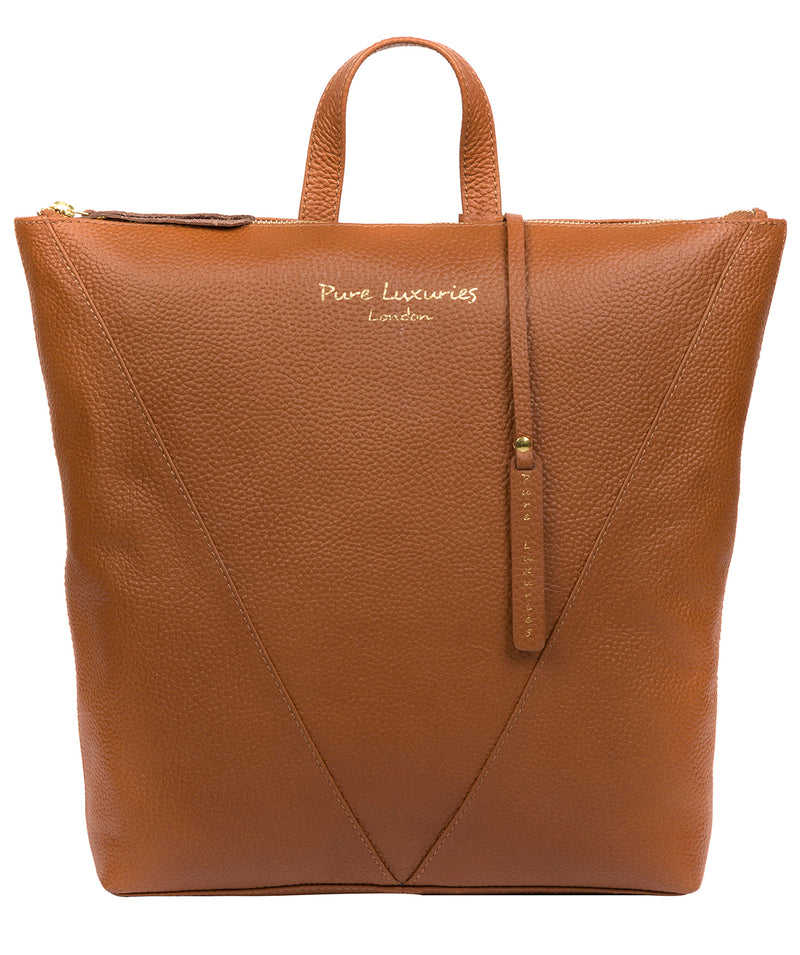 'Arti' Tan Leather Backpack image 1