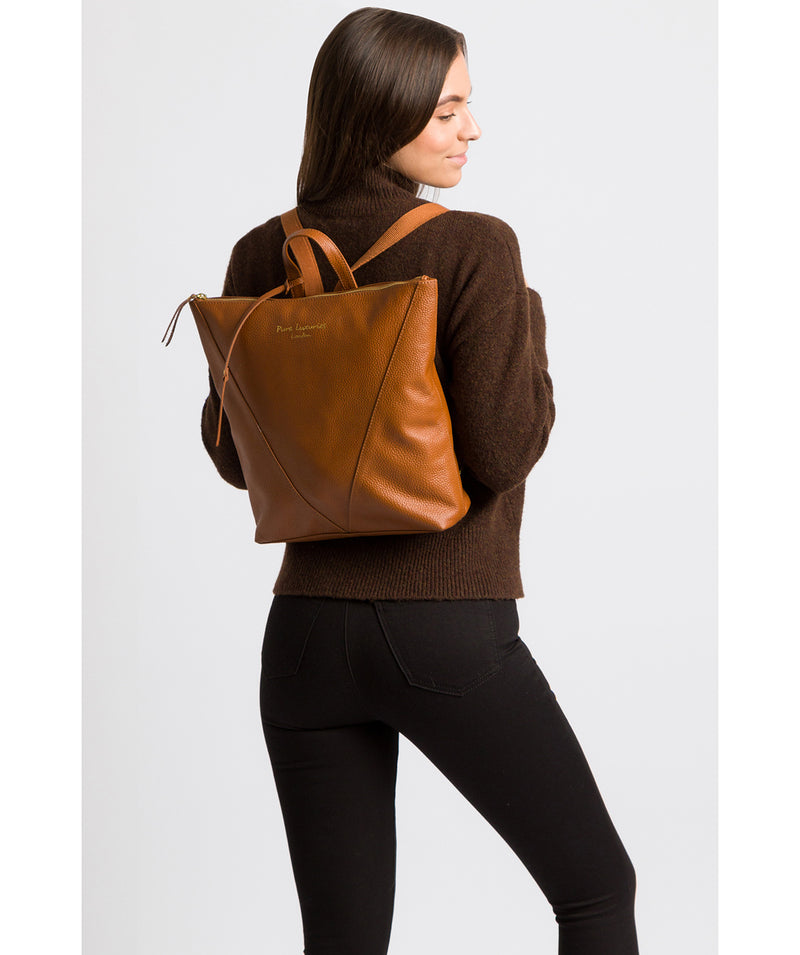 'Arti' Tan Leather Backpack image 2