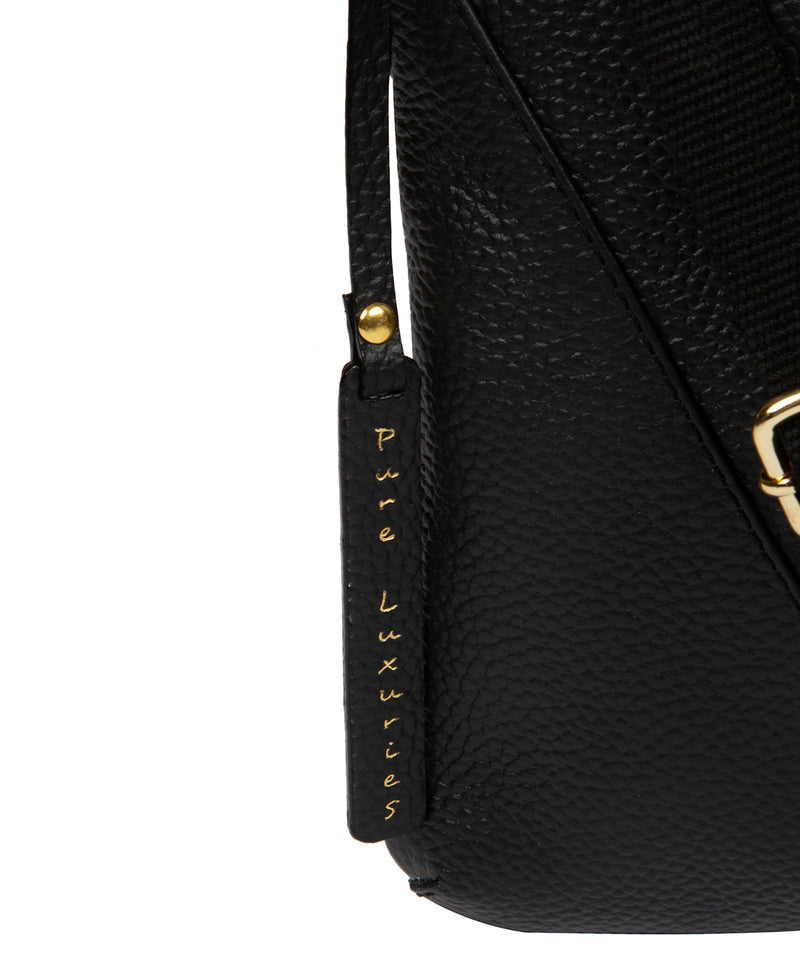 'Lupita' Black Leather Cross Body Bag image 6