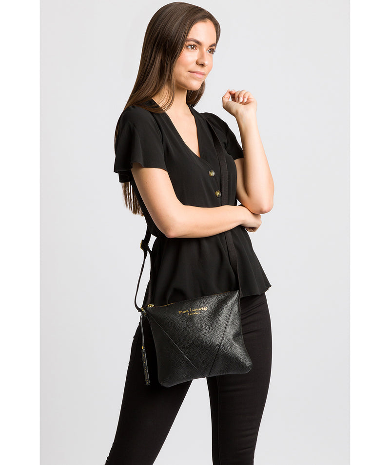 'Lupita' Black Leather Cross Body Bag image 2