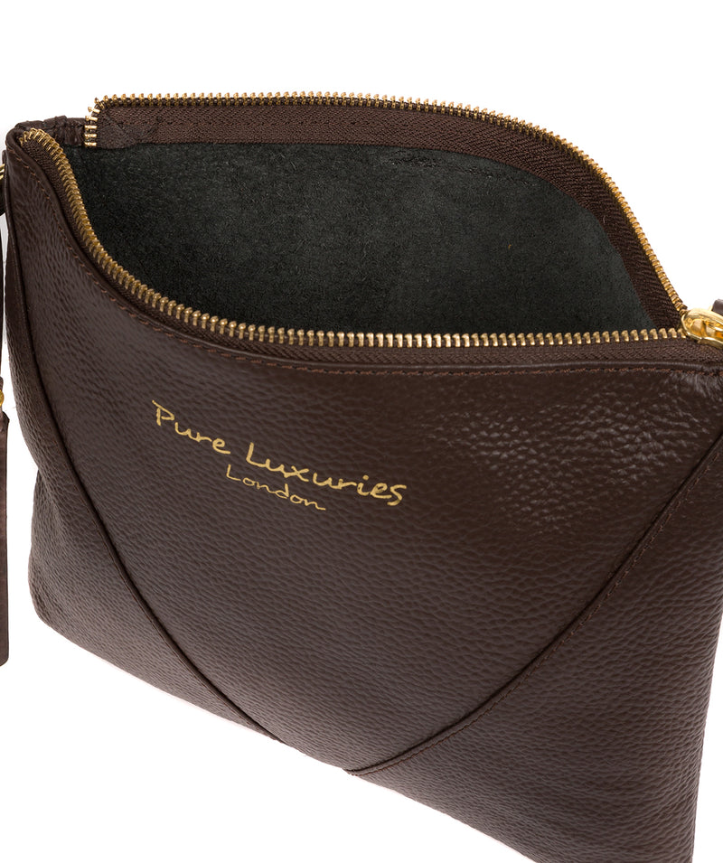 'Lupita' Chocolate Leather Cross Body Bag