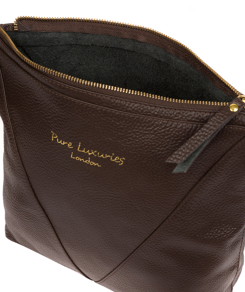 'Rena' Chocolate Leather Cross Body Bag image 4