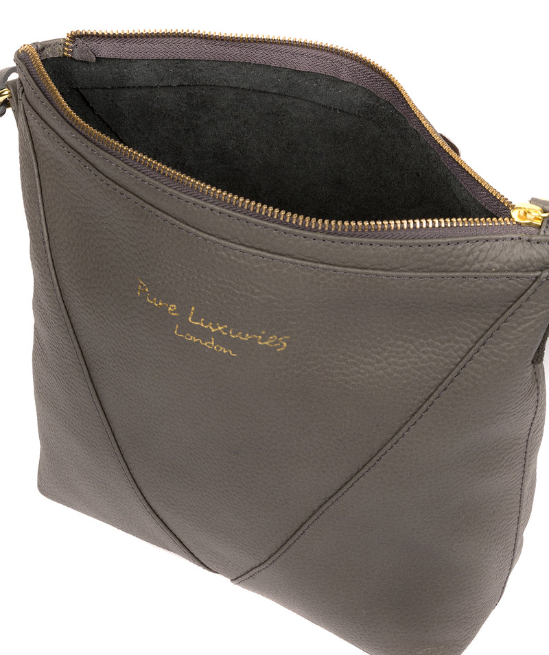 'Rena' Grey Leather Cross Body Bag image 4