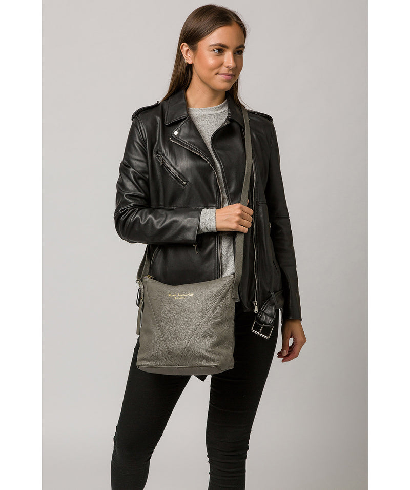 'Rena' Grey Leather Cross Body Bag image 2
