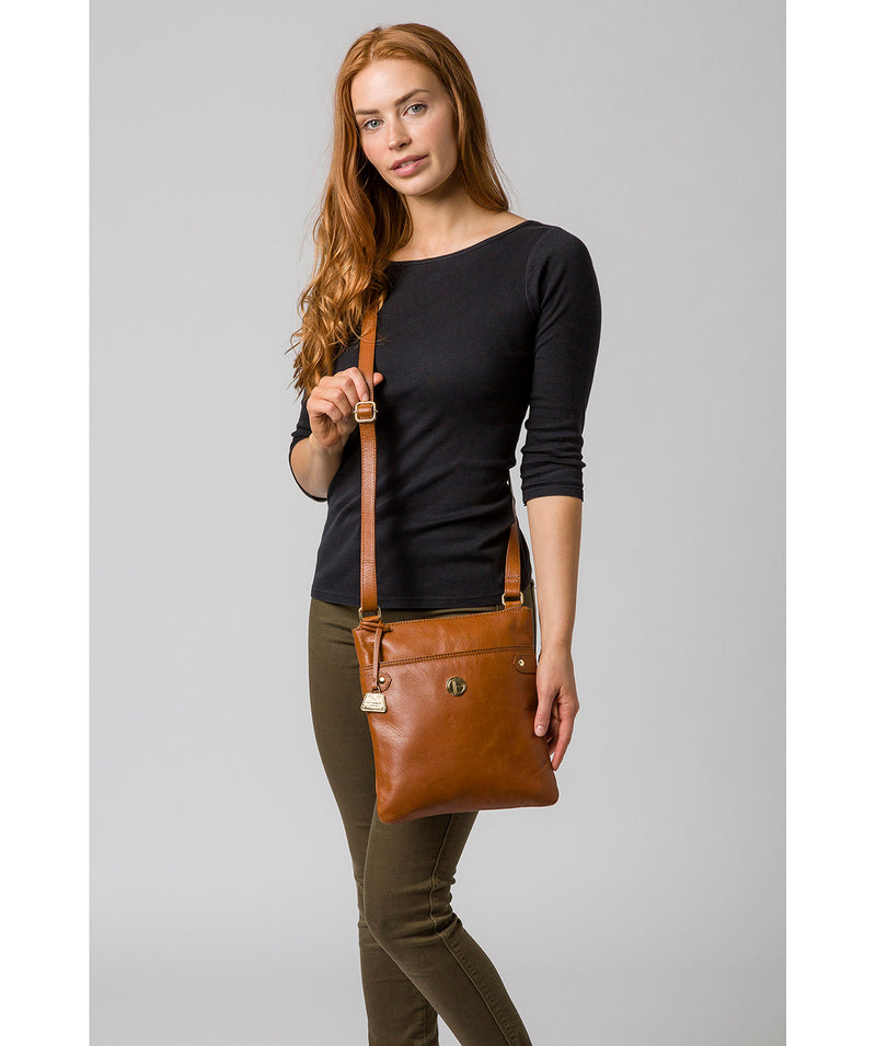 'Briony' Hazelnut Leather Cross Body Bag image 2