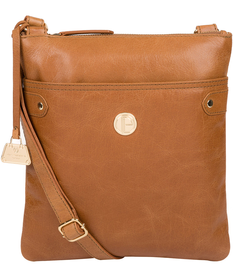 'Briony' Saddle Tan Leather Cross Body Bag Pure Luxuries London