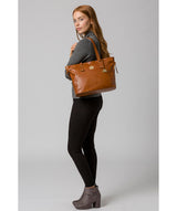 'Calista' Hazelnut Leather Tote Bag image 2