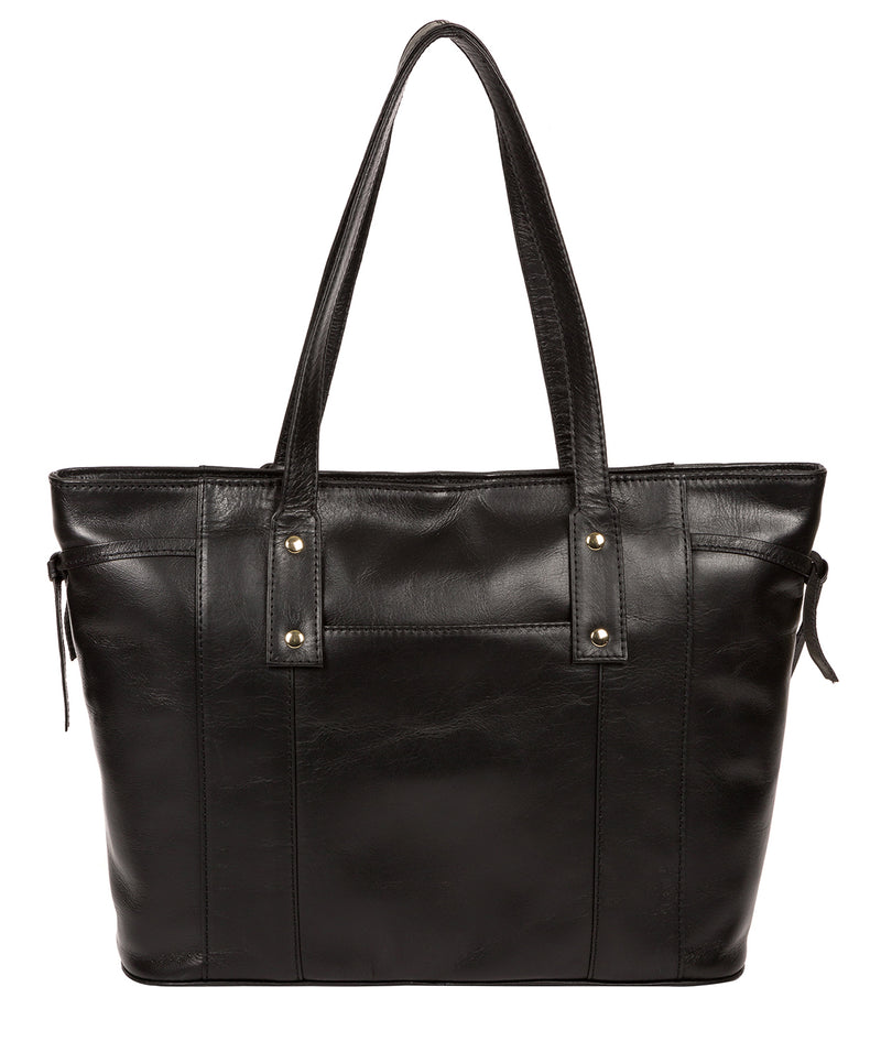 'Calista' Jet Black Leather Tote Bag image 3