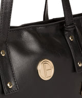 'Calista' Jet Black Leather Tote Bag image 7