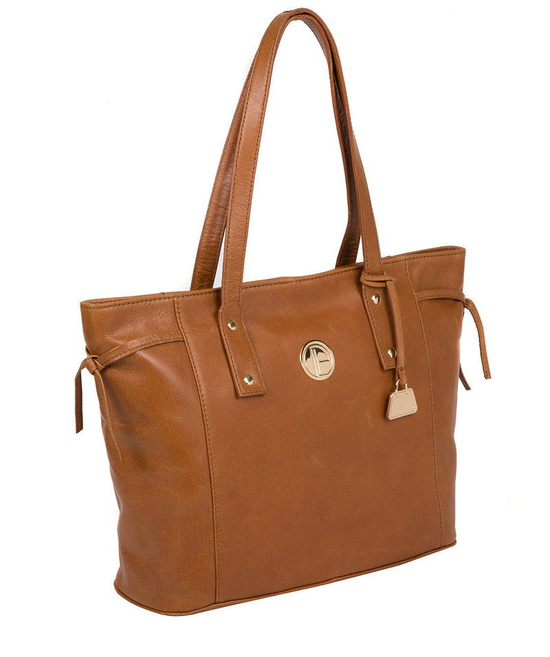 'Calista' Saddle Tan Leather Tote Bag image 5