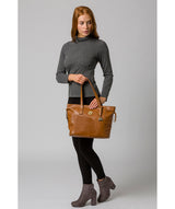 'Calista' Saddle Tan Leather Tote Bag image 2