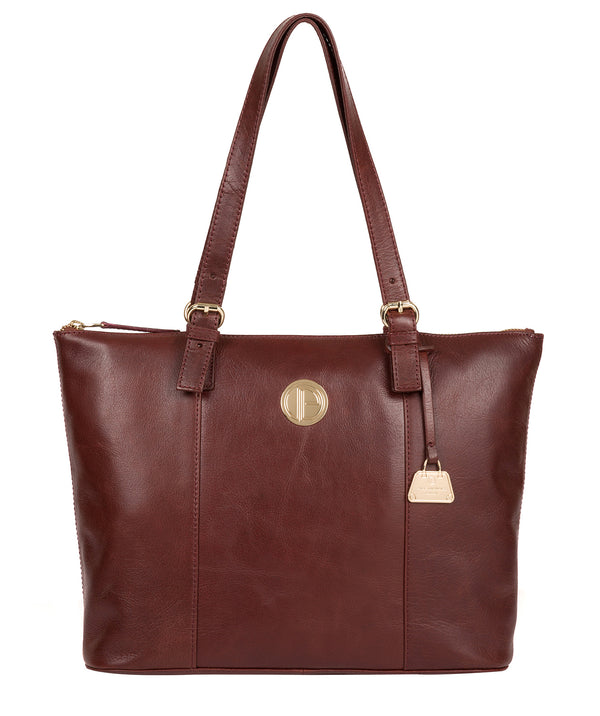 'Aster' Chestnut Leather Tote Bag image 1
