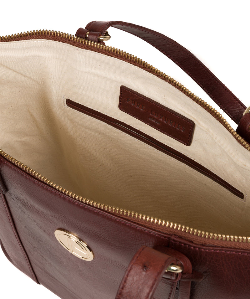 'Aster' Chestnut Leather Tote Bag image 4