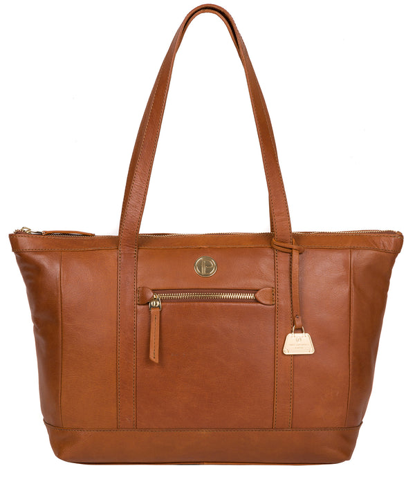 'Willow' Hazelnut Leather Tote Bag image 1