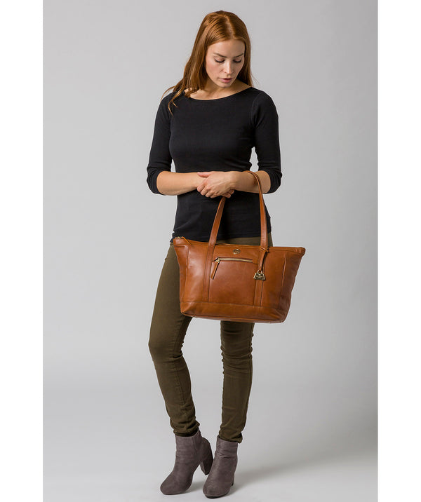 'Willow' Hazelnut Leather Tote Bag image 2