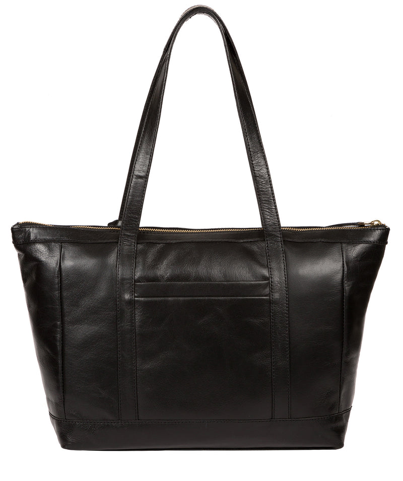 'Willow' Jet Black Leather Tote Bag image 3
