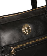 'Willow' Jet Black Leather Tote Bag image 7
