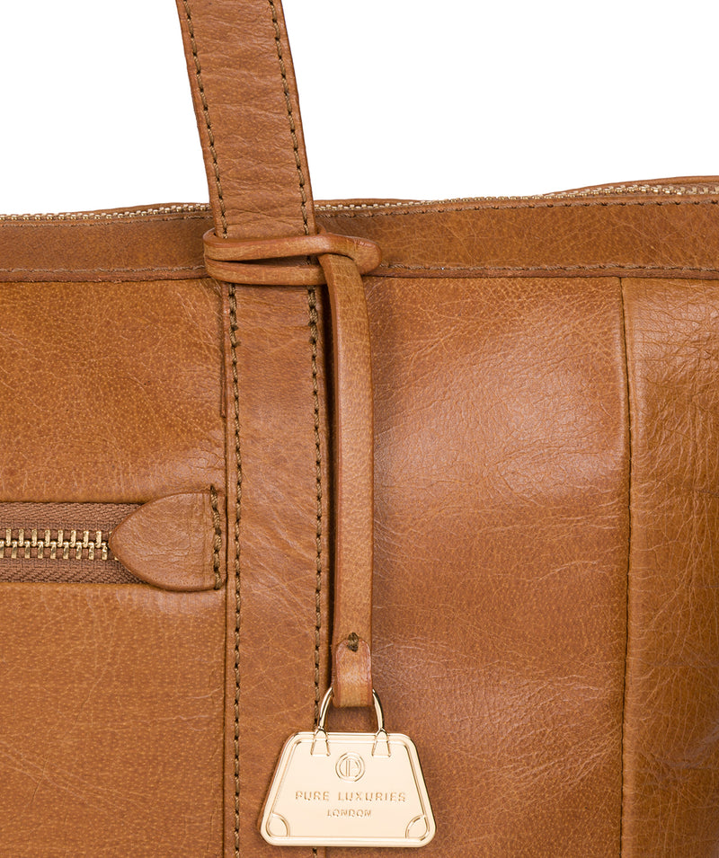 'Willow' Saddle Tan Leather Tote Bag image 6