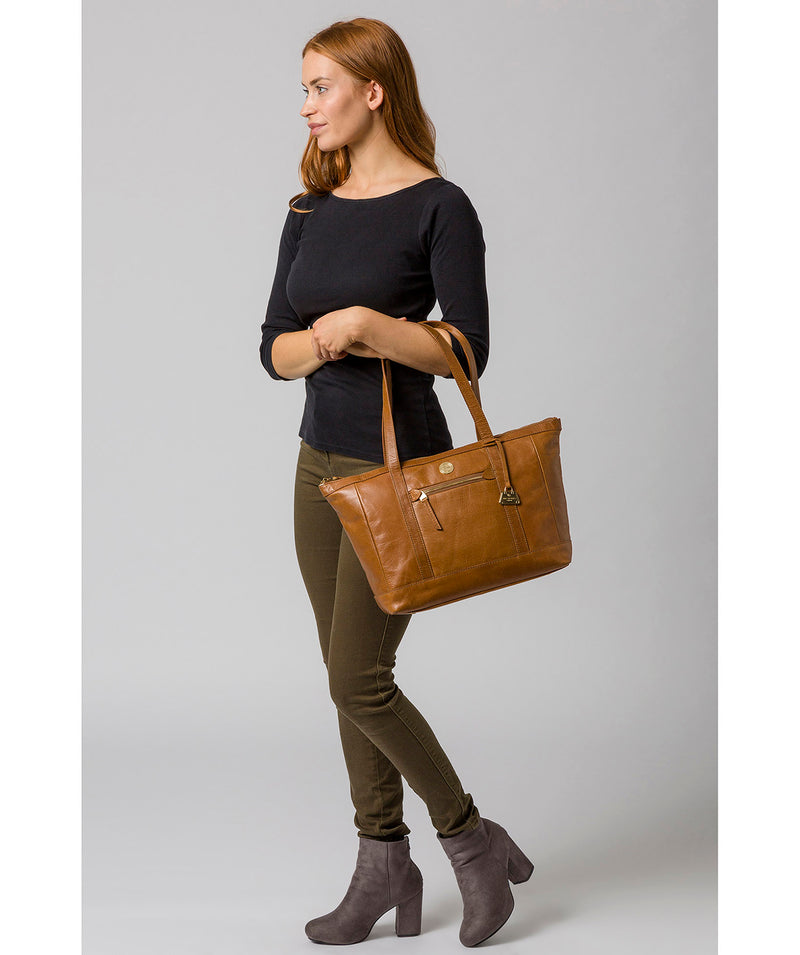'Willow' Saddle Tan Leather Tote Bag image 2