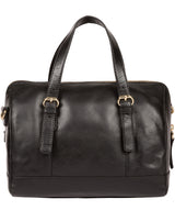 'Iris' Jet Black Leather Handbag Pure Luxuries London
