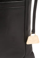 'Lotus' Jet Black Leather Cross Body Bag image 6