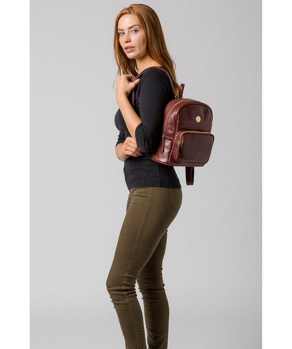 'Cora' Chestnut Leather Backpack image 2