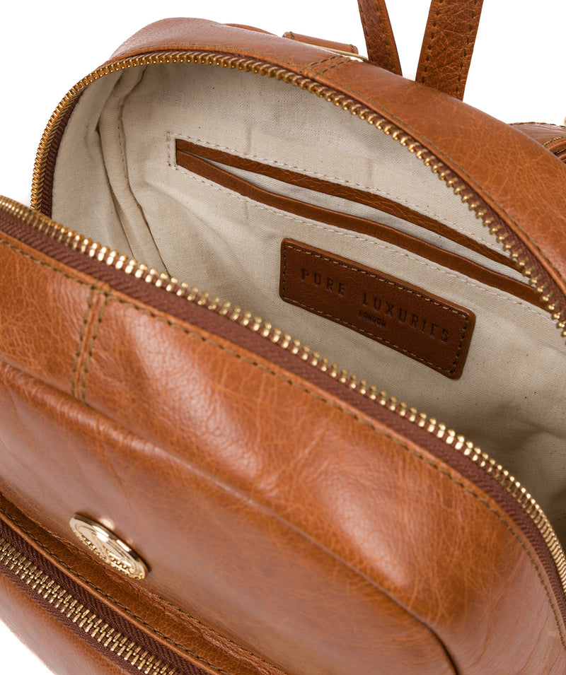 'Cora' Hazelnut Leather Backpack image 4