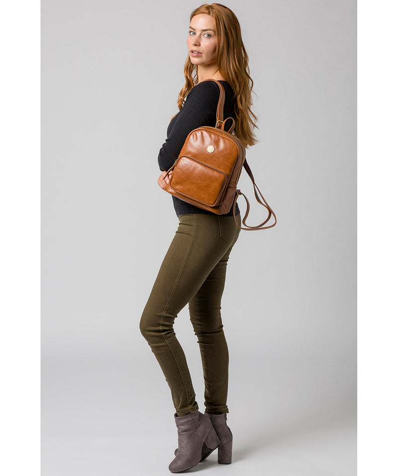 'Cora' Hazelnut Leather Backpack image 2