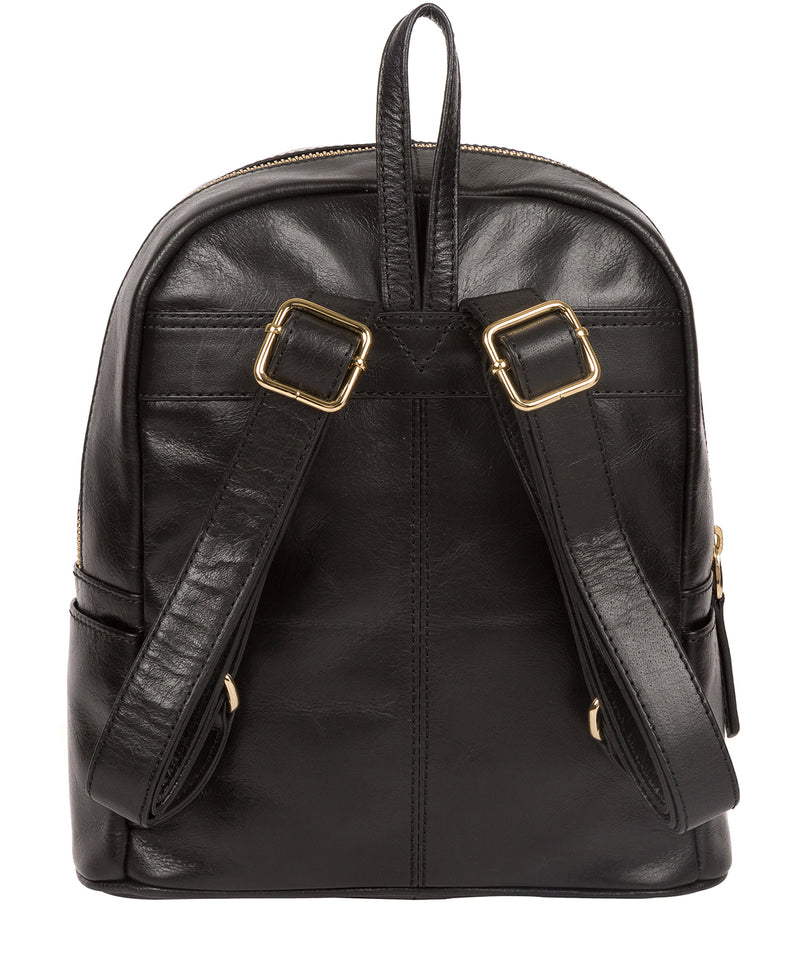 'Cora' Jet Black Leather Backpack image 3