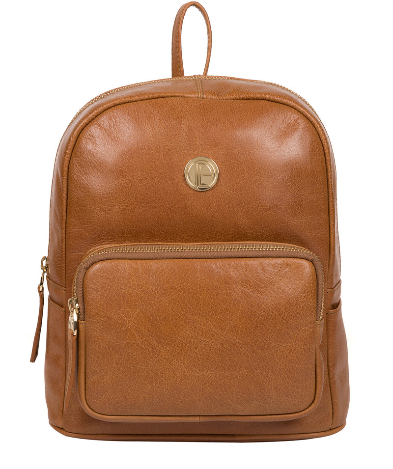 'Cora' Saddle Tan Leather Backpack image 1