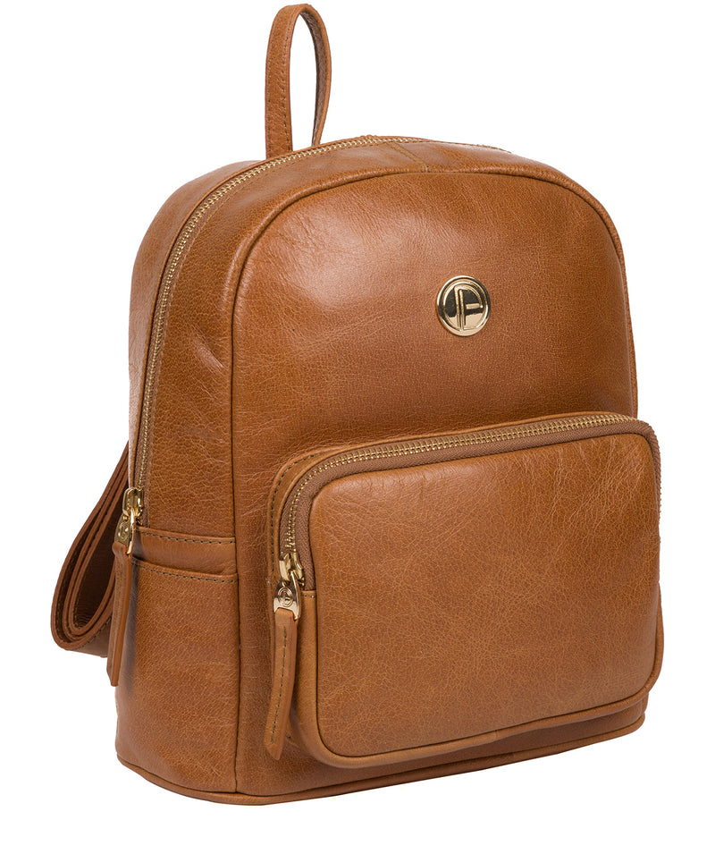 'Cora' Saddle Tan Leather Backpack image 5