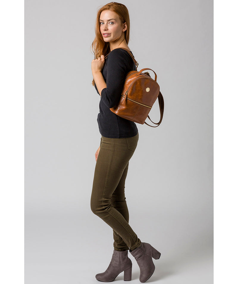 'Lunaria' Hazelnut Leather Backpack image 2