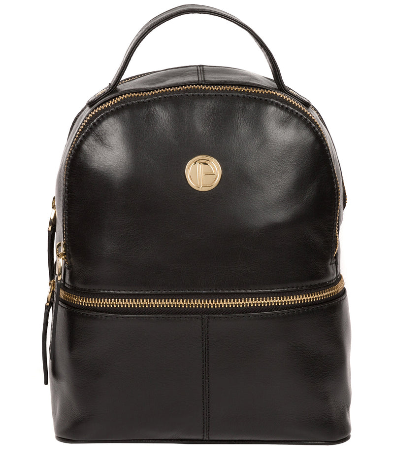 'Lunaria' Jet Black Leather Backpack image 1