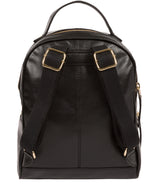 'Lunaria' Jet Black Leather Backpack image 3