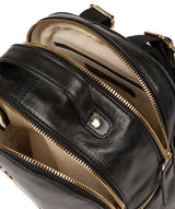 'Lunaria' Jet Black Leather Backpack image 4