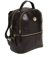 'Lunaria' Jet Black Leather Backpack image 5
