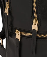 'Lunaria' Jet Black Leather Backpack image 6
